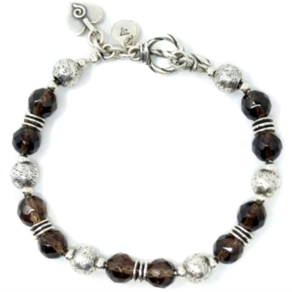 Rare Silpada 925 Sterling Silver & Smoky Quartz Bracelet B1477
